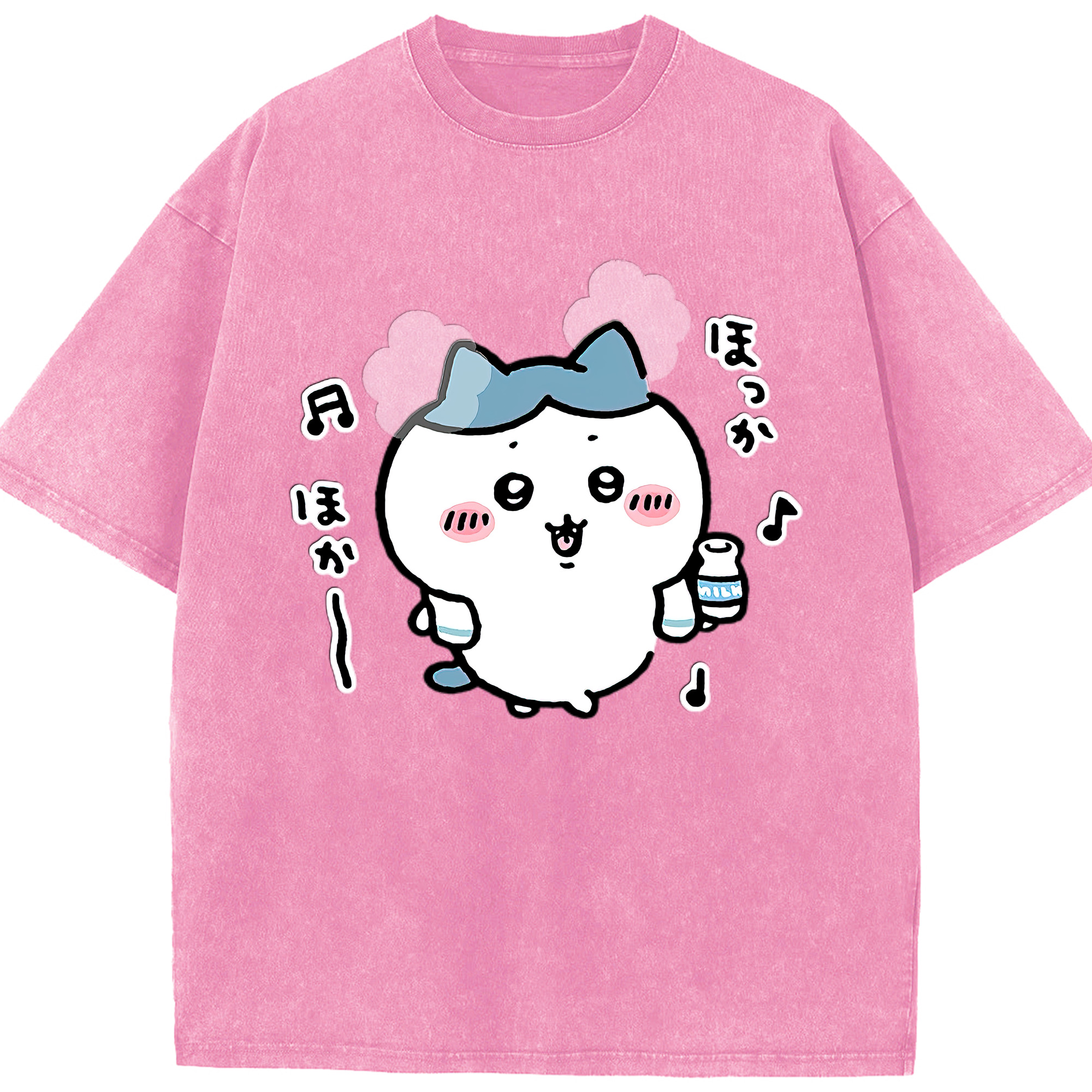 （画像用） ちいかわ ハチワレ Chii-kawa hachiware 綿100% ヴィンテージ風 半袖Tシャツ（フロントプリント）